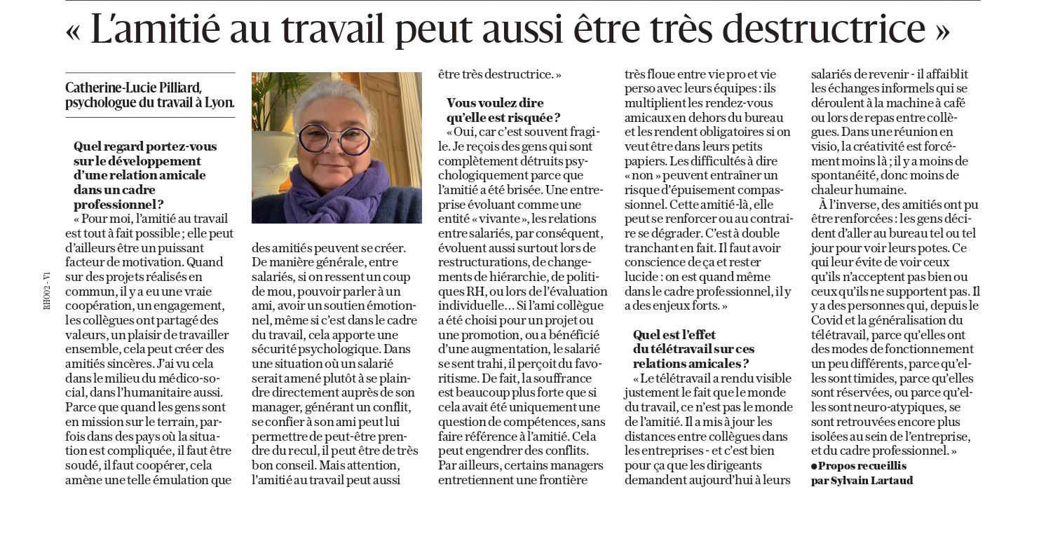 amitie au travail